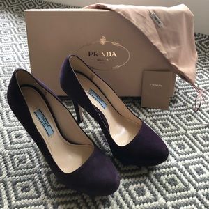 Prada Suede Platform Pumps